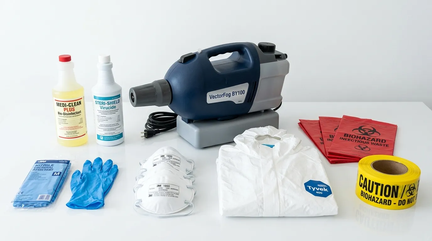 Professional biohazard remediation crew working in Woodside